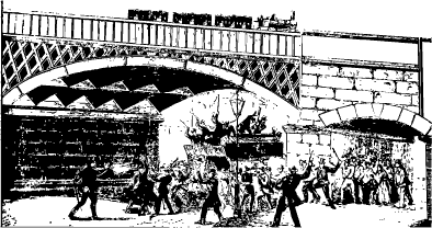 Fenian rescue crowd attack the prison van in Manchester, 1868