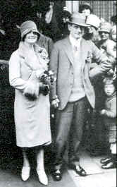 With Eileen on their wedding day, 23 Sep 1927, All Souls Church, Chelsea