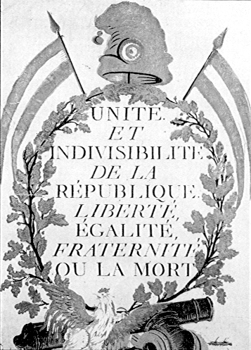 French revolutionary poster: Unité et indivisibilité de la Répupublique.  Liberté, égalité, fraternité ou la mort