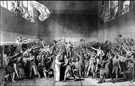 Robespierre takes "The Tennis Court Oath", by David