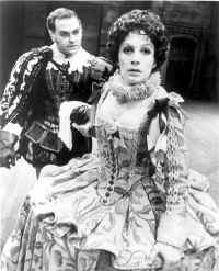 Charles Cioffi (Benedick) and Patricia Elliott (Beatrice) in Peter Gill's production of Much Ado About Nothing at the 1969 American Shakespeare Festival, Stratford, Conn.